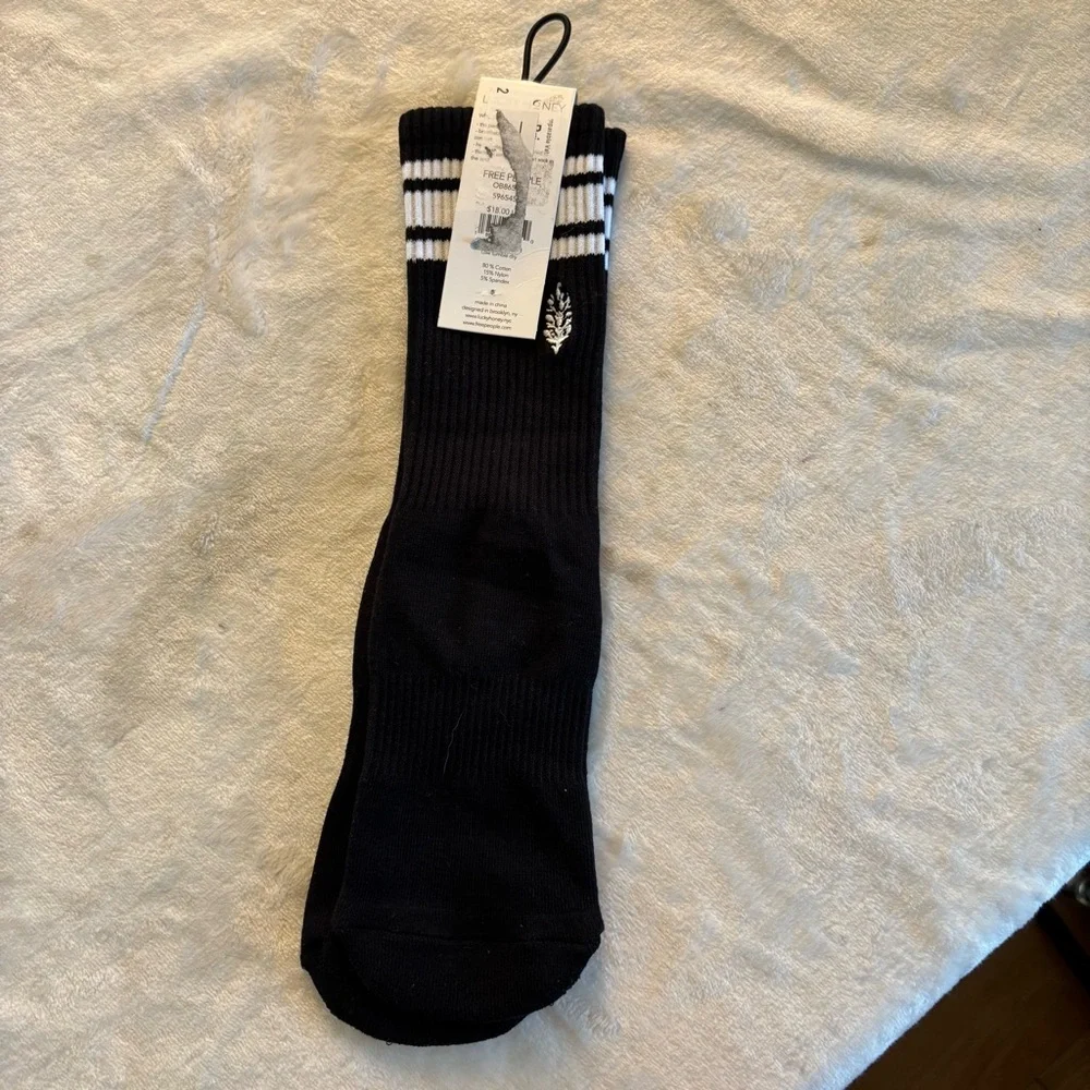 Free People Tube Socks Black New With Tags OS